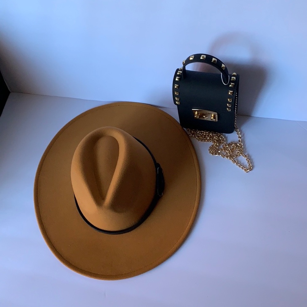Tan Fedora Hat Combo - Picture 4 of 9